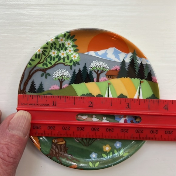 3 Vintage Reutter Porzellan W. Germany Folkart Seasons Small Porcelain Plates - Picture 7 of 7